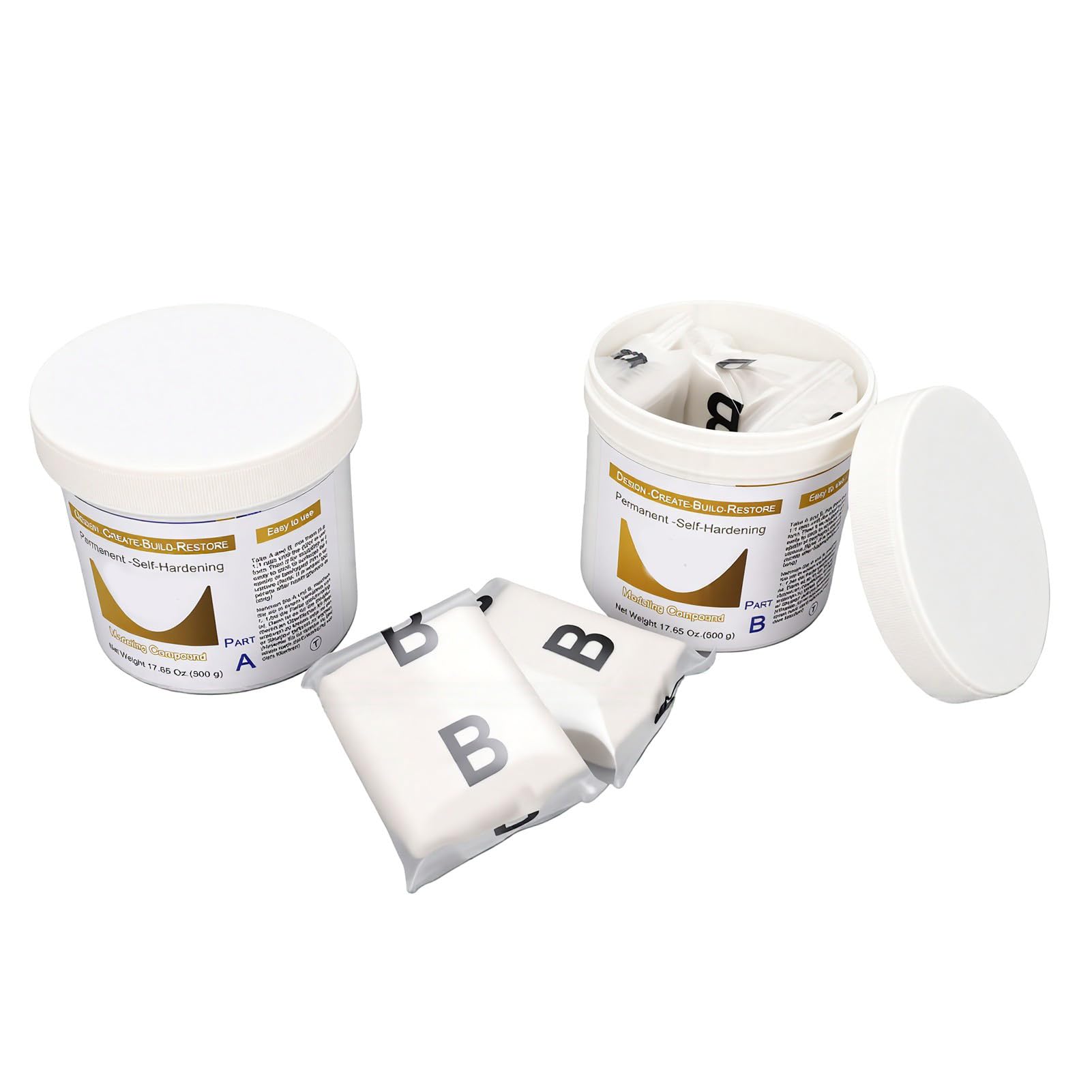 Tnfeeon Arcilla para Esculpir 1kg, Compuesto de Modelado de Autocurado en 2
