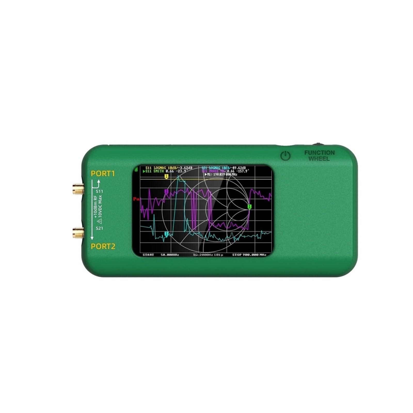 Spektrumanalysator, Tragbarer Vektornetzwerkanalysator, 3,98-Zoll-Touchscreen, 10 kHz – 1,5 GHz, MF, HF, VHF, UHF, SHF, mit SD-Kartensteckplatz, Antennenanalysator