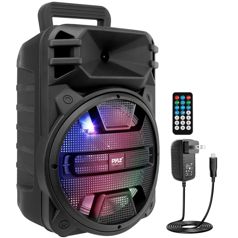Pyle Bluetooth スピーカー 大音量 ポータブル PAスピーカー 800W 12インチ サブウーファー マイク入力 AUX USB FM 充電式 キャリー付 カラオケ 屋外 イベント用 6ヶ月保証 PPHP1243B
