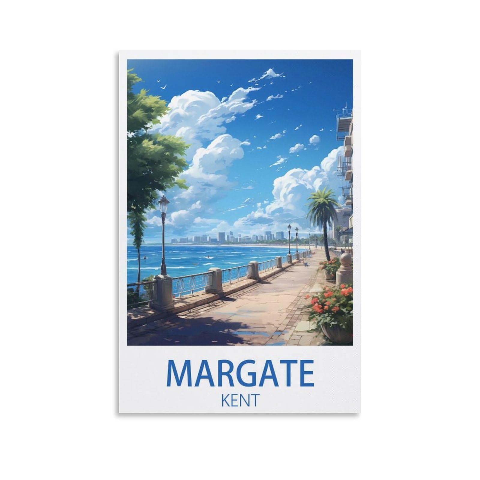 EZMLFA 5D Diamond Painting Kits for Adults,Margate Kent,DIY Full Round Drill Diamond Dot Gem Art Kits for Adults,Crafts for Decor 40x50cm
