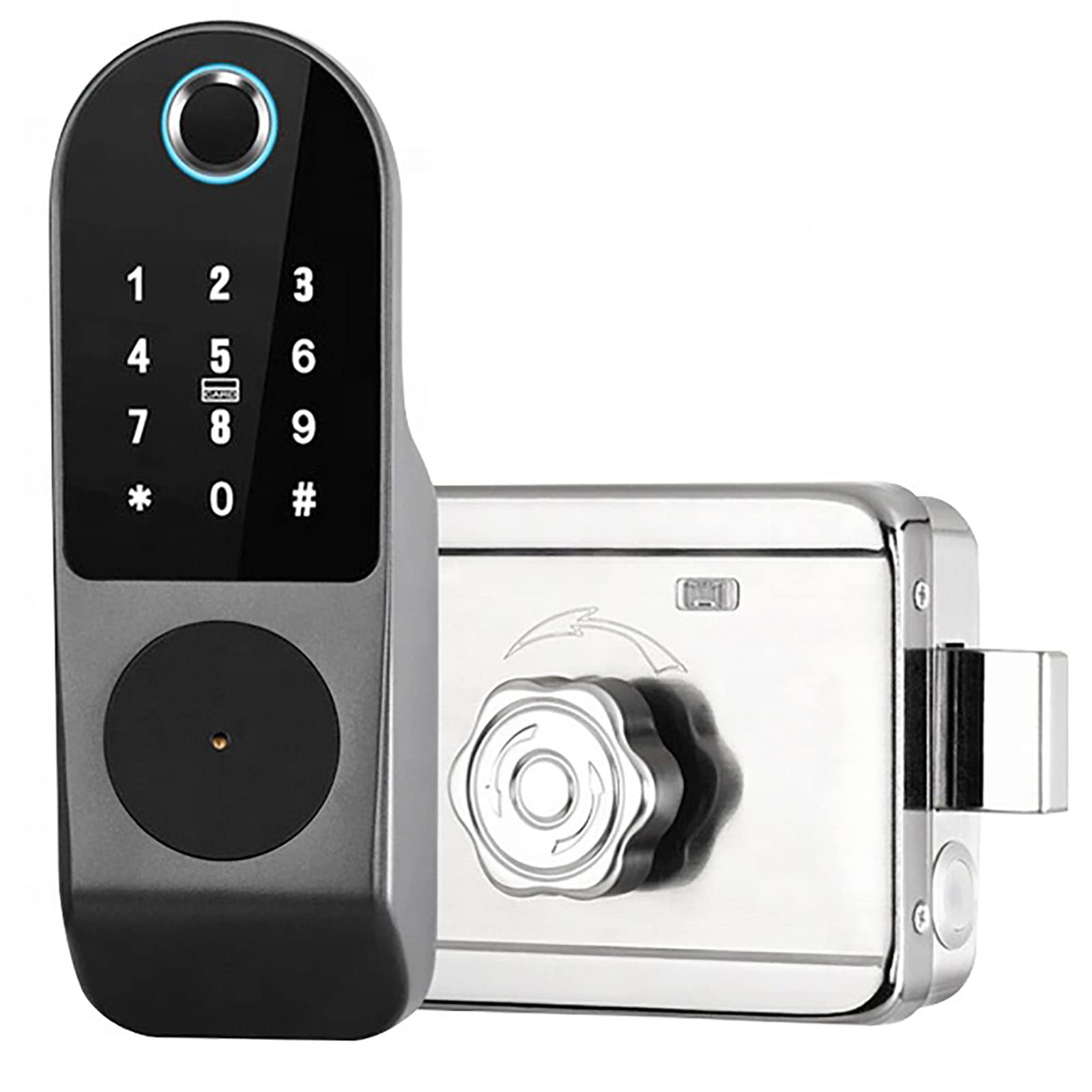 smart Door Lock, Keyless Entry Electronic Deadbolt Lock with Bluetooth, Biometric Fingerprint, Touch Digital Keypad, App Control, Door