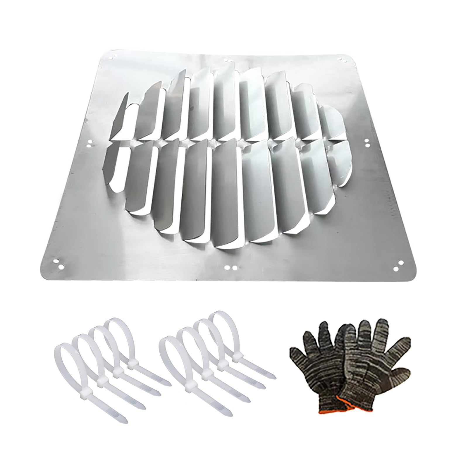 Copertura per unità Esterna di Condizionamento Recinzione di Protezione per Prese d'Aria in Acciaio Inox Deflettore Quadrato per Condizionatore Deflettore per Tapparella(58x58cm)