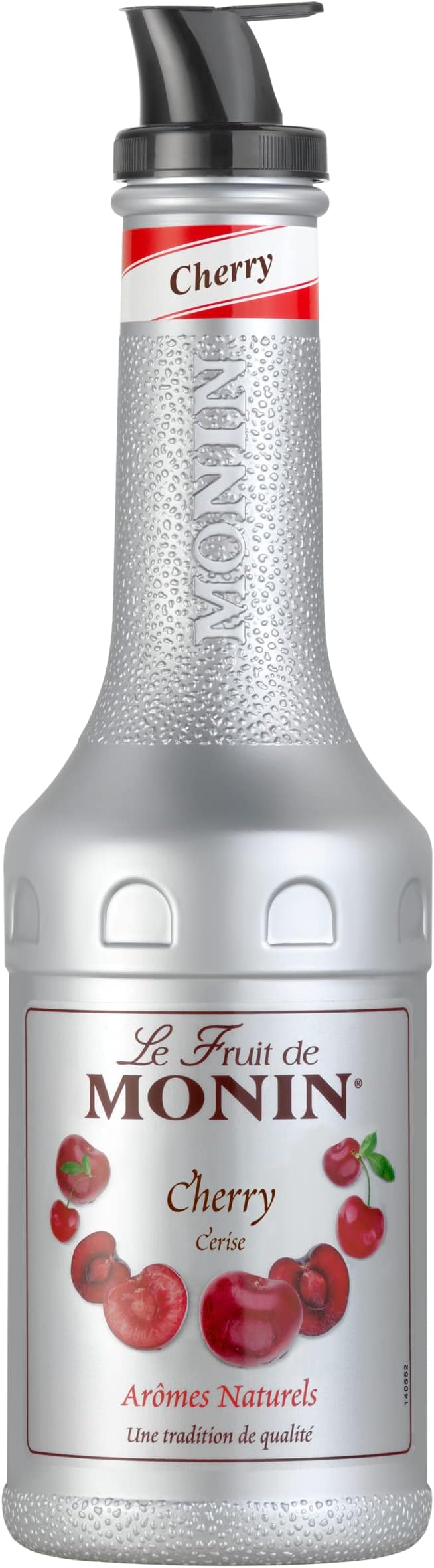 MONIN Cherry Fruit Mix Puree 1 Litre for Cocktails, Smoothies and Mocktails. Vegan-Friendly, Allergen-Free, 100% Natural Flavours and Colourings. 2-in-1 Cherry Puree and Sugar Syrup Hybrid