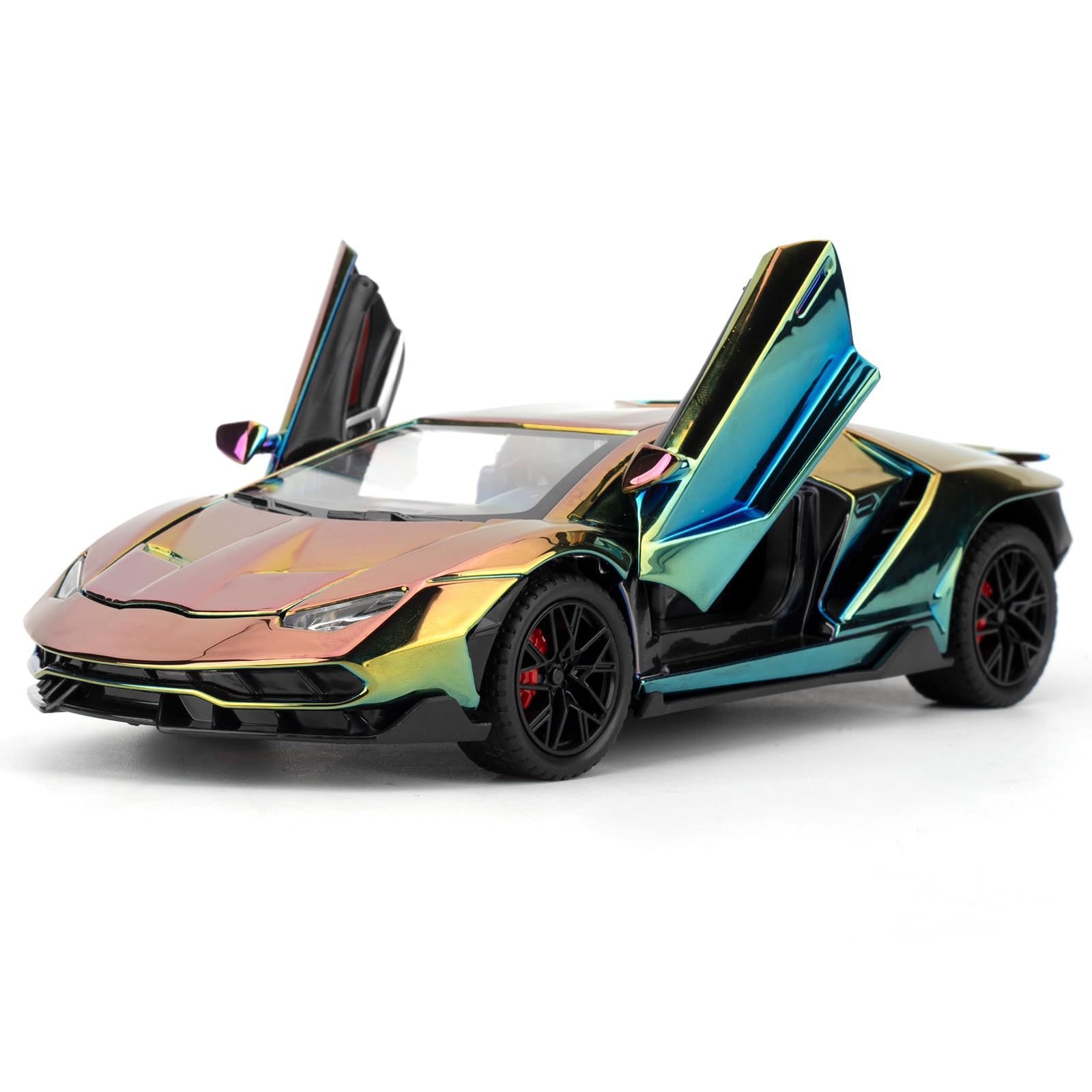 1/24 Lamborghini 770 Model Car, Sound and Light Toy Car with Pullback Function, Collectible Alloy Model, Gift for Children Purple