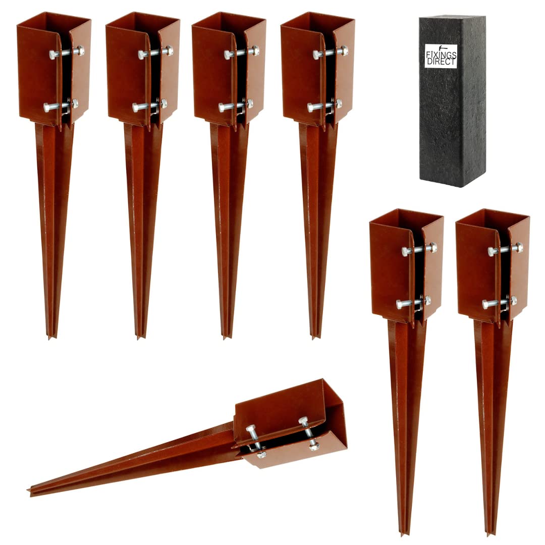 [FIXINGS DIRECT®] 75mm (3") Industrial Fence Post Spike Support 600mm Long Drive Down Post Spike (Includes Driving Tool) (7)