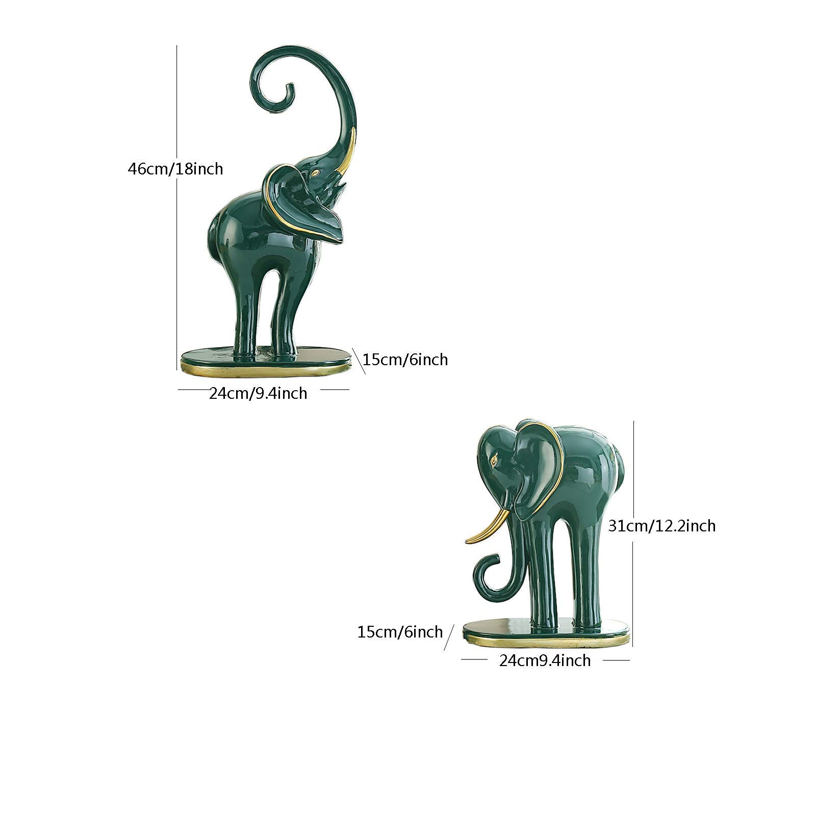 Statua ornamentale Statua scultura Una coppia di ornamenti di elefanti Portafortuna Ingresso Mobile TV Statua di elefante Artigianato Decorazioni per casa e ufficio Inaugurazione della casa Decorazio