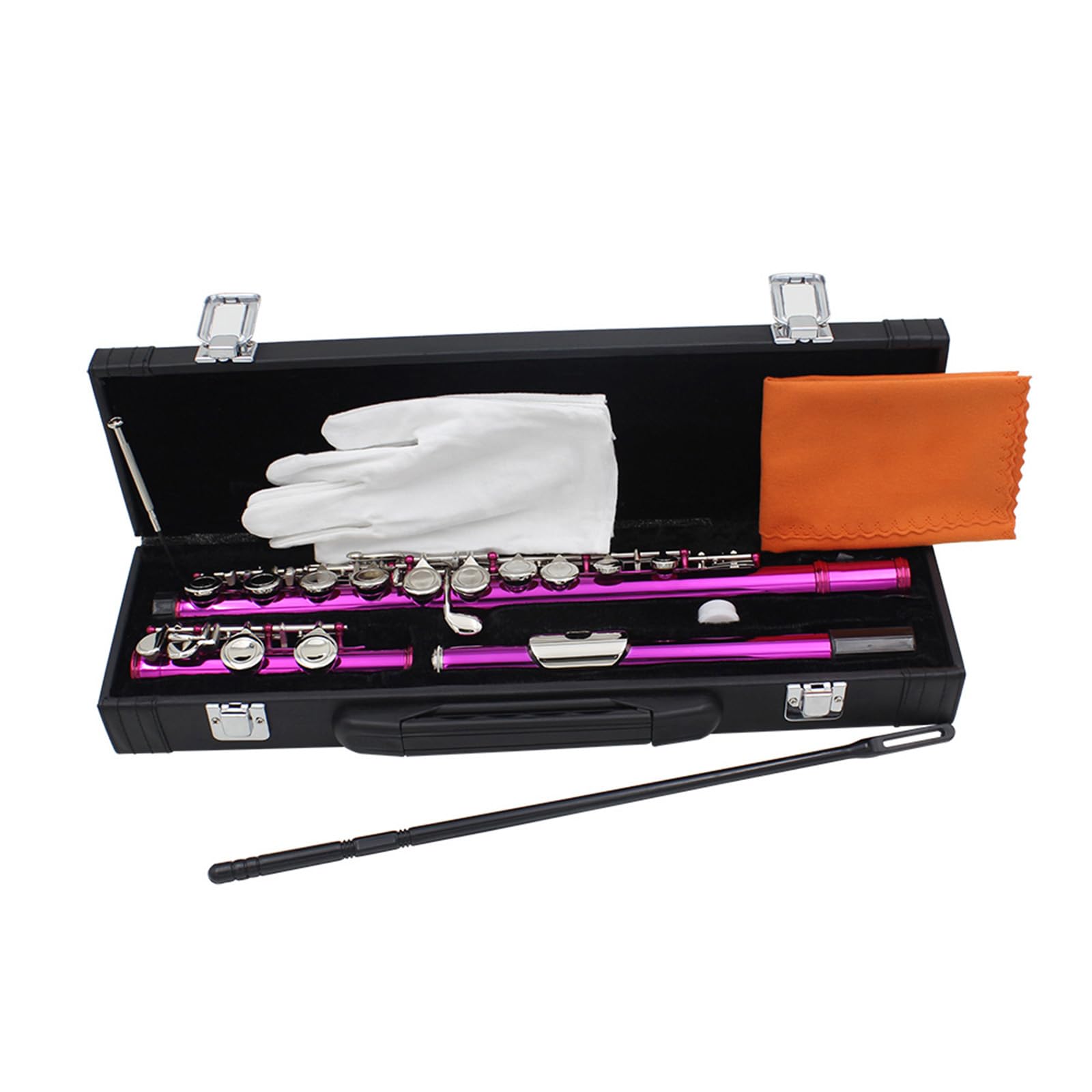 Flauta horizontal profesional con bolsa, paño de limpieza, 16 agujeros, tono C, agujero cerrado, flauta, instrumento de de madera, instrumento de de madera con de limpieza y