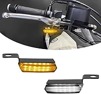 Vista 1 de Mini intermitentes LED para motocicleta, indicadores secuenciales delanteros de 3 cables, intermitentes de manillar con luces de circulación