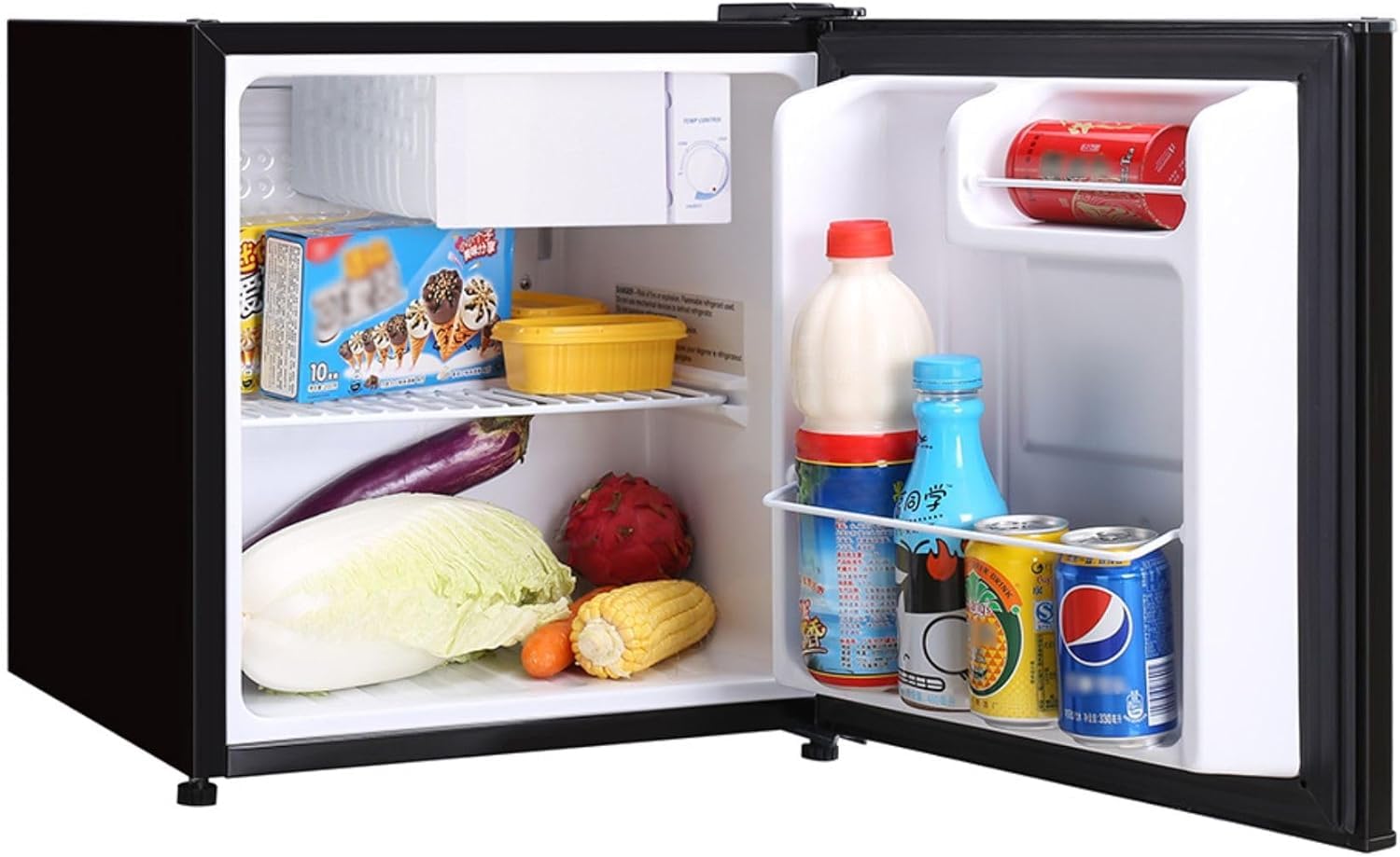 Familie Melchioni | Mini-Kühlschrank mit Kompressor 46L mit mechanischer Steuerung, 6 Temperaturstufen und extra Frischefach, kompakt, leistungsstark und effizient [Energieeffizienzklasse E]