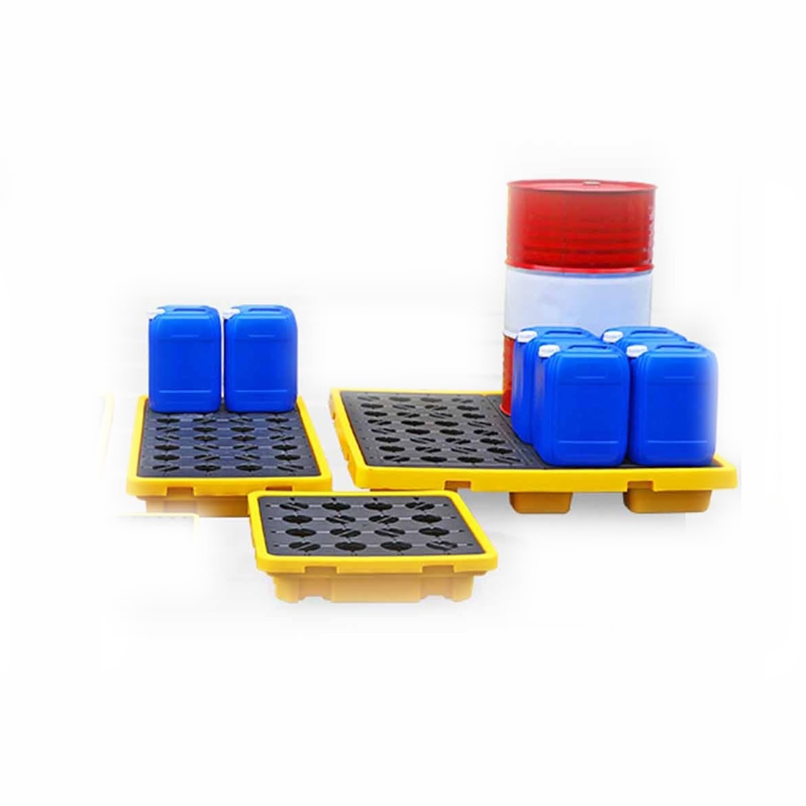 JKJZSALJ Compact Polypropylene Spill Containment Kit With Drain Plug - 130X130X30Cm Tray For Garage, Kitchen, Basement & Industrial Use - Essential Spill Solution For Labs & Works,72x72x16cm