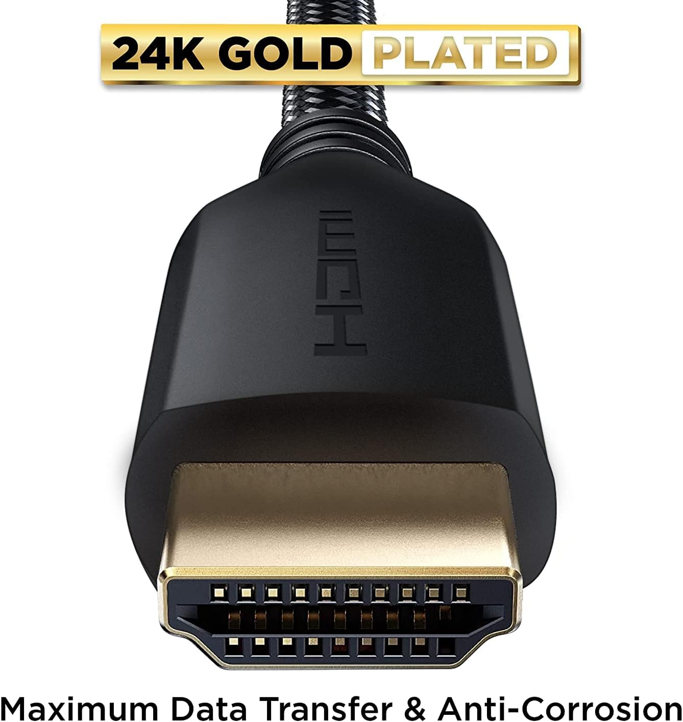 PowerBear HDMI Cable [6 Feet - 2 Pack] Ultra-HD (UHD) 4K HDMI 2.0 Cable [18Gbs with Audio and Ethernet] Gold Plated Connectors and High-Strength Braided Nylon HDMI Cord - [24 Month Warranty]