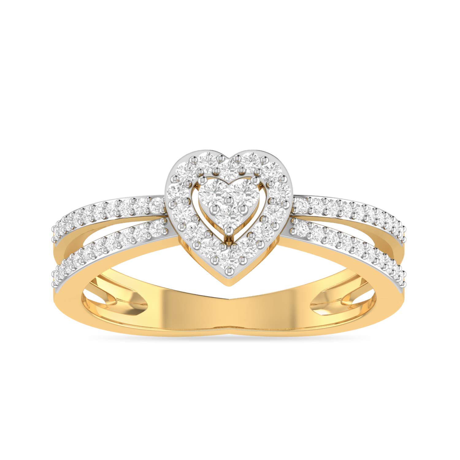 pc jeweller The Sweetheart 18KT Yellow Gold and Solitaire Ring for Women-picture-16