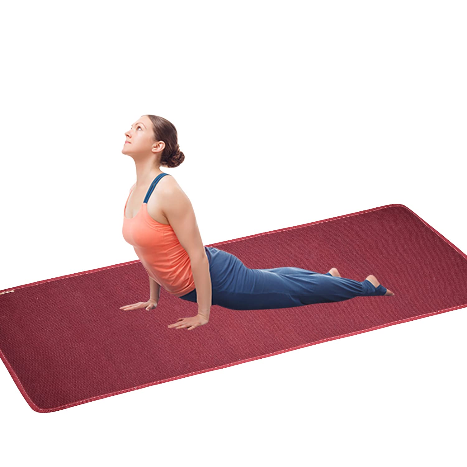 COSMORUGS - CRAFTED FOR LUXURY Handloom 6MM Thick cotton yoga mat antiskid Rubber back cloth cotton yoga mat (Size- 27 x 74 inches,Thickness 6mm) Made in India (maroon) (B0936WMLHK) Amazon Price History, Amazon Price Tracker
