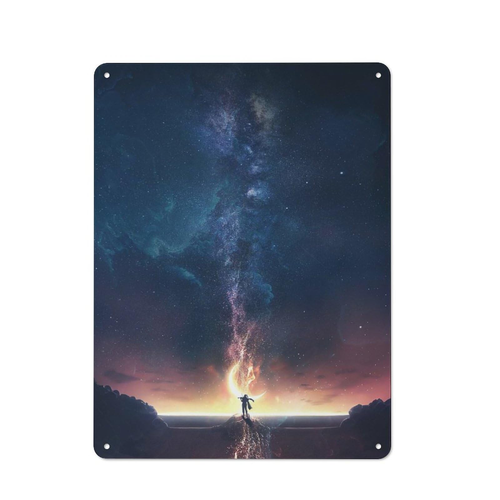 Junmoney Epic Sunset Violinist Rustic Metal Plaque 40X30cm For Studio Or Craft Room, Suited To Craft Room Decorators