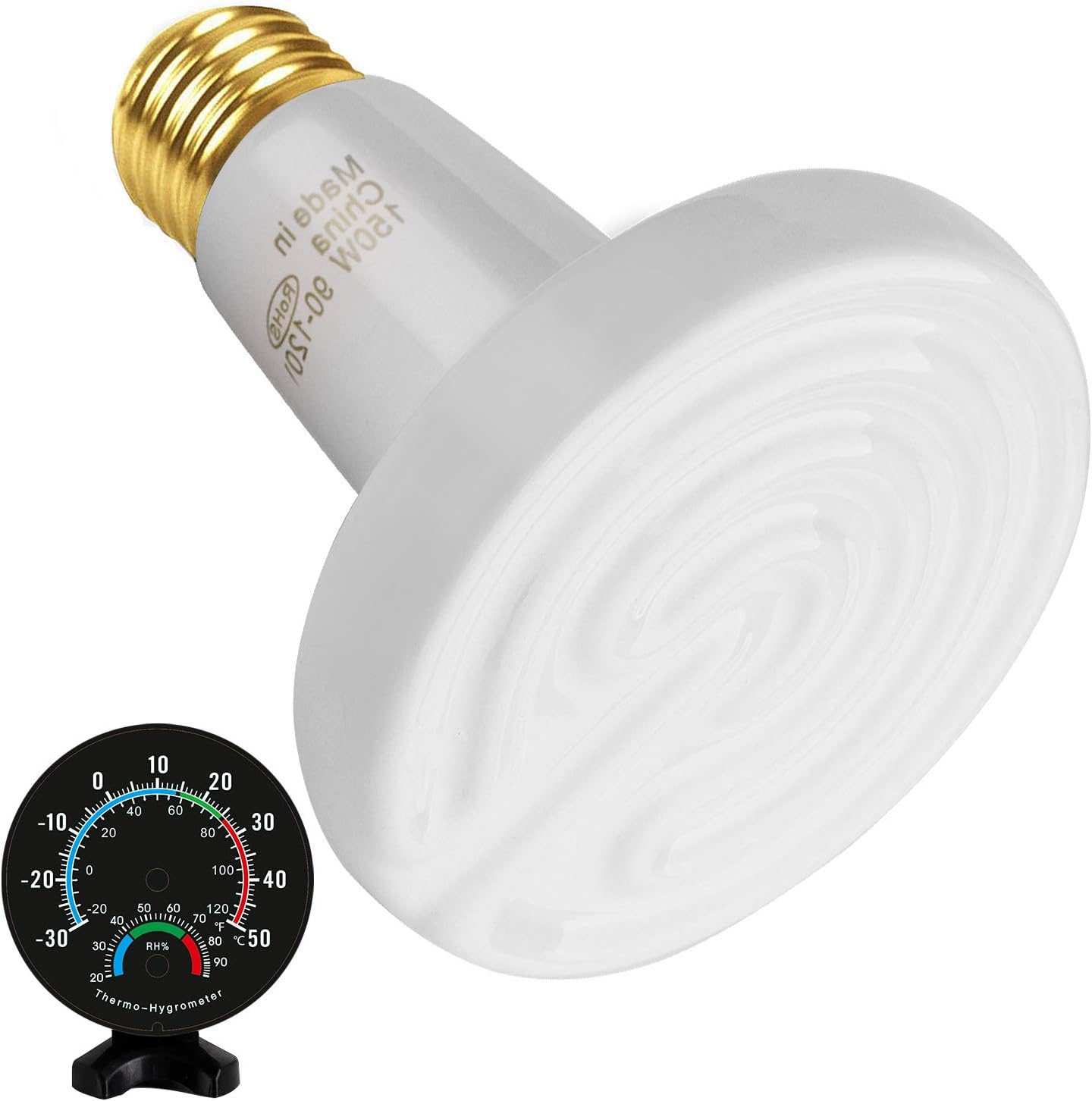 150W Ceramic Heat Emitter with ThermoHygrometer, Infrared