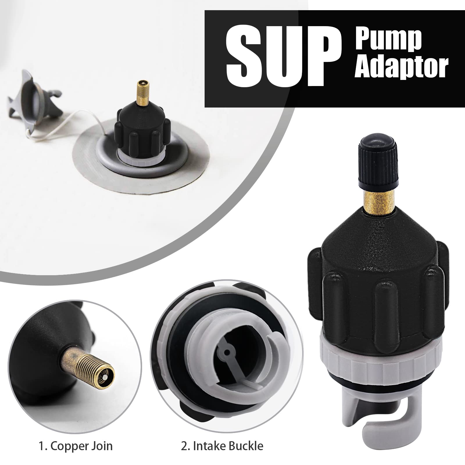 Lot 2 Adaptateurs Pompe SUP - Embouts Universels Pour Kayak, Paddle Et Équipements Gonflables