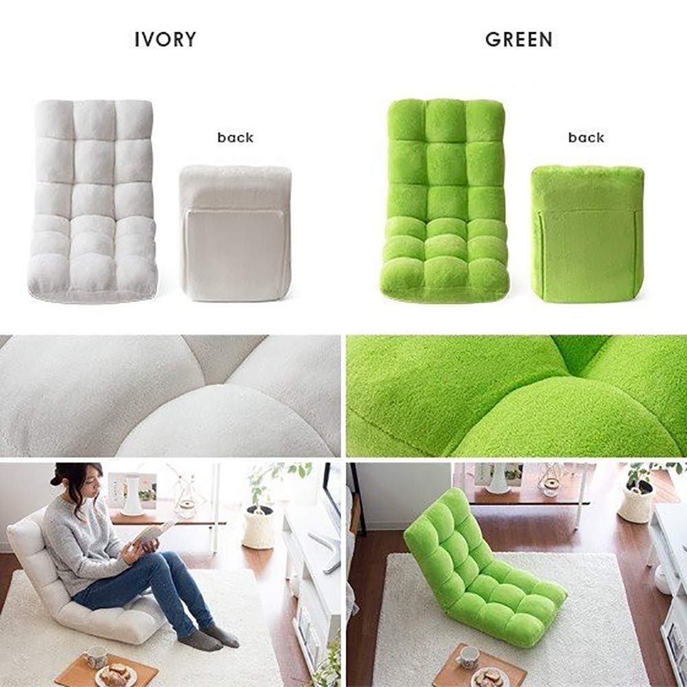 Czarne krzesło leniwieckie, mini krzesło składane w czasie wolnym, do biura, pojedyncza sofa outdoorowa, przenośne krzesło – Pearl Cotton Tube zielona trawa