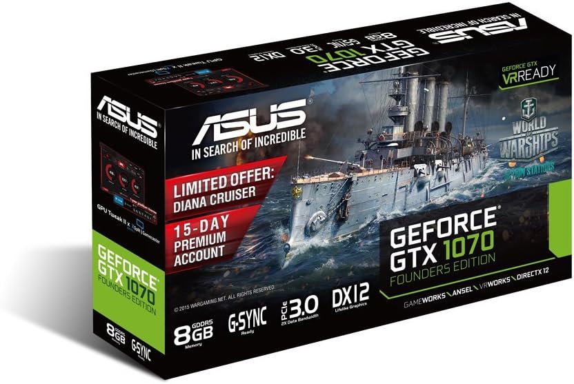 ASUS GeForce GTX 1070 Founders Edition Graphics Cards (GTX1070-8G)