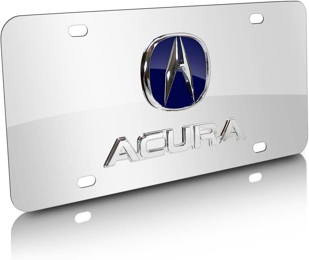 CarBeyondStoreAu-Tomotive Gold, INC. Acura 3D Blue Logo and Nameplate Chrome Steel License Plate