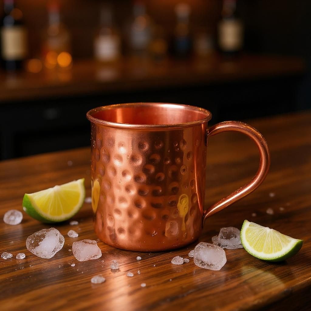 Kufelki Z Kutego Ręcznie Robionego Mosiądzu Do Kubków Moscow Mule Na Imprezy Akcesoria Barmańskie Prezenty Opakowanie 4 Sztuk