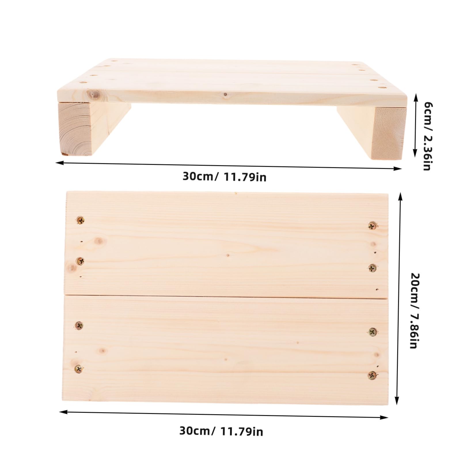 Holz Fußhocker 30X20X6Cm Tritthocker Für Erwachsene Und Kinder Mit Anti-Rutsch-Aufklebern Vielseitiger Holzschemel Für Küche Schlafzimmer Und Badezimmer Innen Und Außen