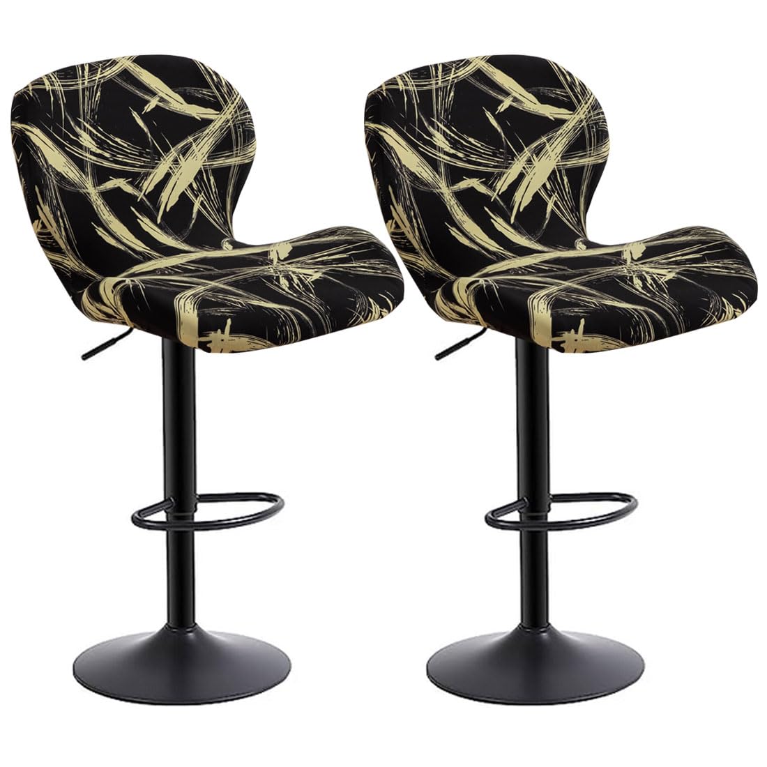 Levoberg Coprisedia per sgabello da bar curvo, estensibile, per sgabello da bancone con schienale e copertura per sgabello rotante, seggiolone da cucina, 2 pezzi #7