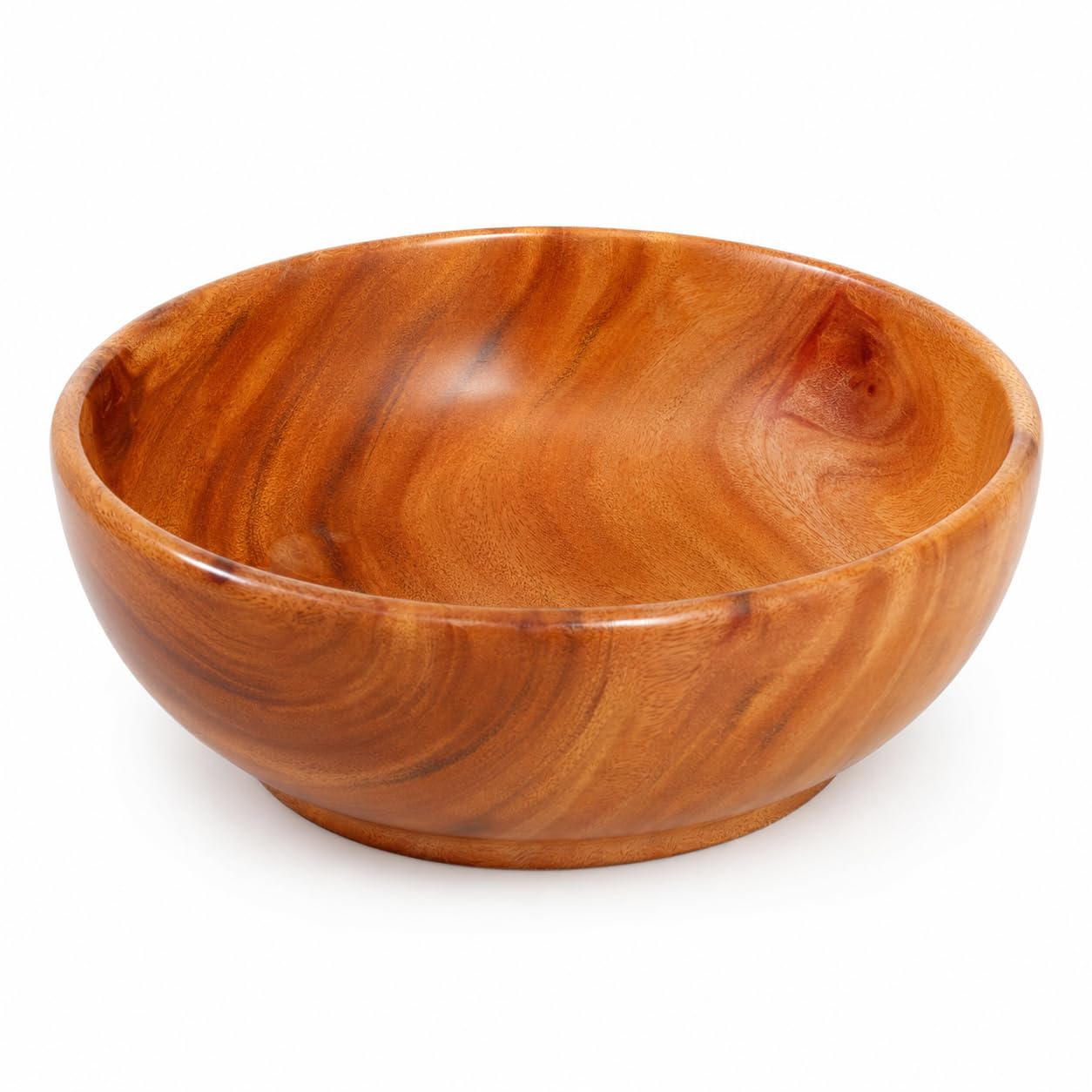 artkart Mahogany Wooden Serving Bowl (7 Inch) | Deep Salad, Snack & Fruit Bowl for Popcorn, Chips & Bhel Puri | Solid Hardwood Mixing & Serving Bowl | Medium-Large Kitchen Tableware