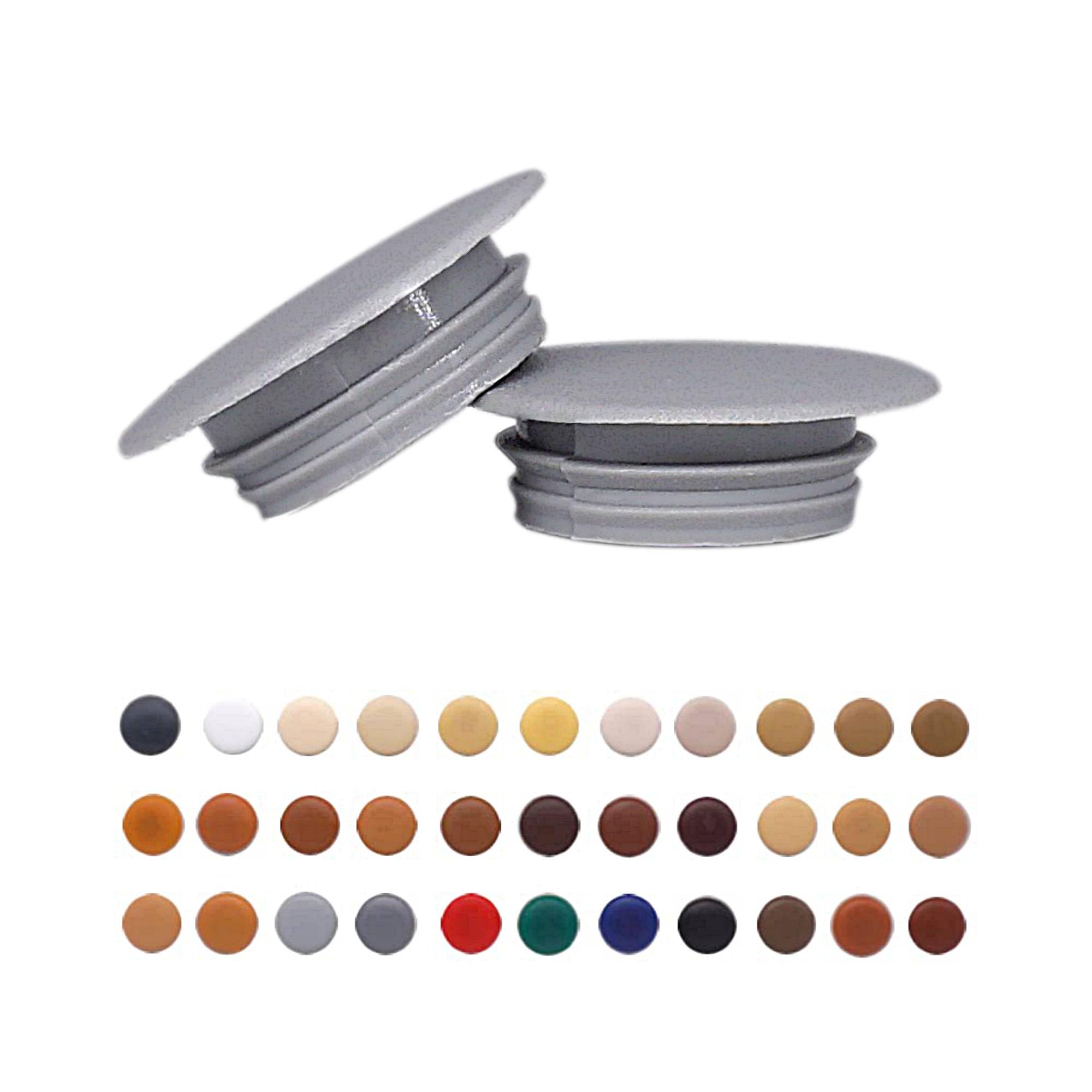 SKIR'CO (20 pcs) Plastic Hole Plugs 14 mm, Furniture Hole Plug, Drill Hole Cover Caps, Screw Hole Cover Caps (Grey S24)