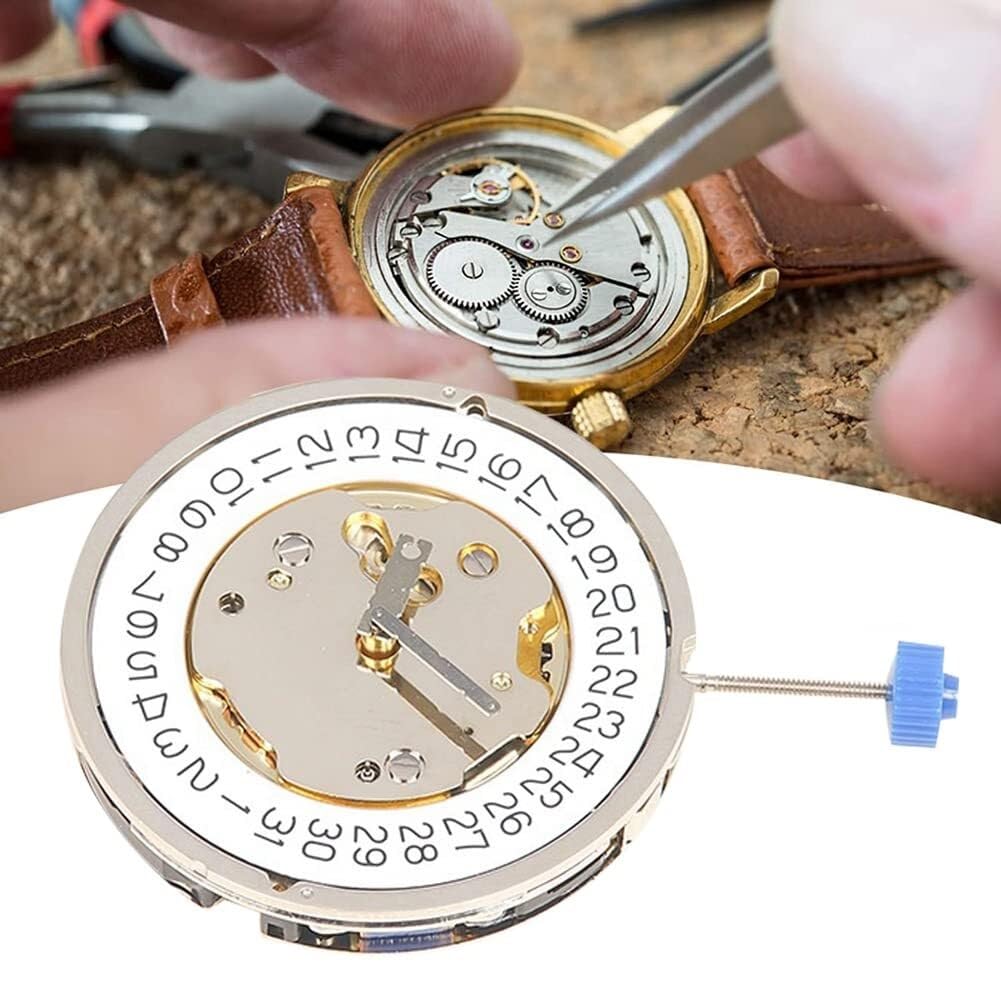 Hochpräzises Quarz-Uhrwerk 5040D Mit Kalenderzifferblatt – Mechanische Teile des Uhrwerks Aus Gold