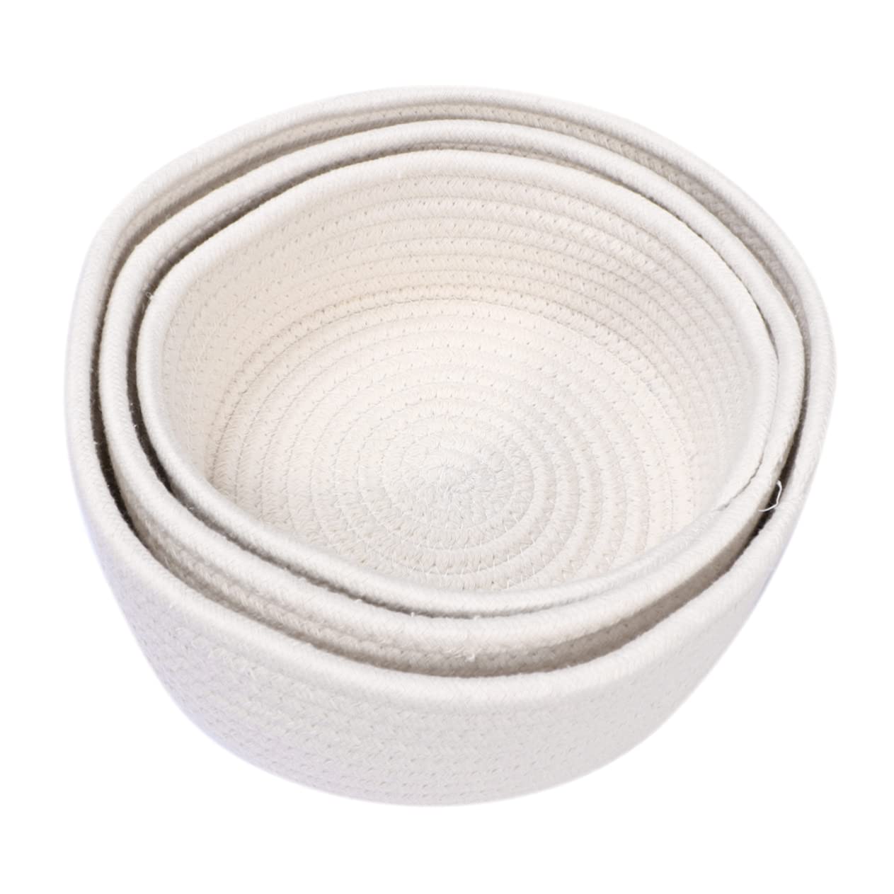 Panier de rangement pour cuisine et maison Cabilock, paniers en coton blanc fait main