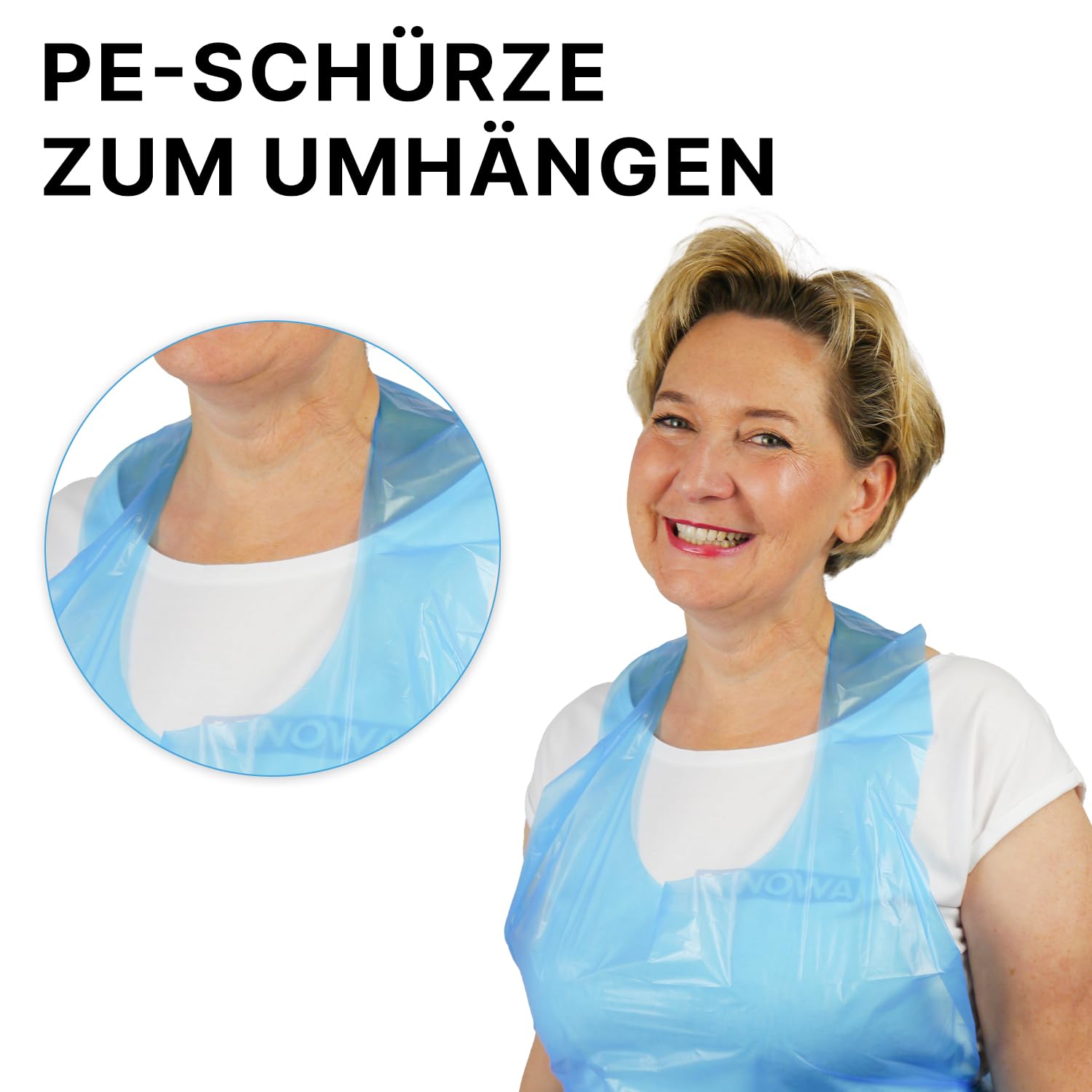 100 PE Einwegschürzen – Wasserdicht 70x120 Cm, 18µ, Weiß, ölbeständig, Ideal Für Metzger, Friseur & Küche