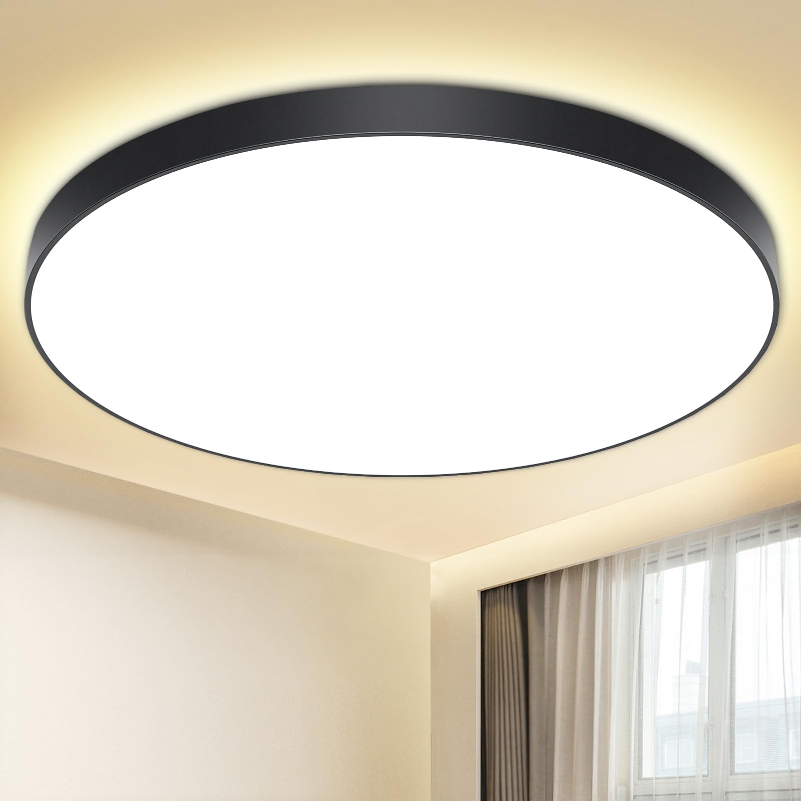 Plafoniera LED Soffitto 24W Lampada da Soffitto 4000K 2000LM Plafoniera Bagno IP44 Impermeabile Rotonda Ø28CM Lampadario LED Moderna Luce Soffitto per Cameretta, Cucina, Soggiorno, Balcone, Corridoio