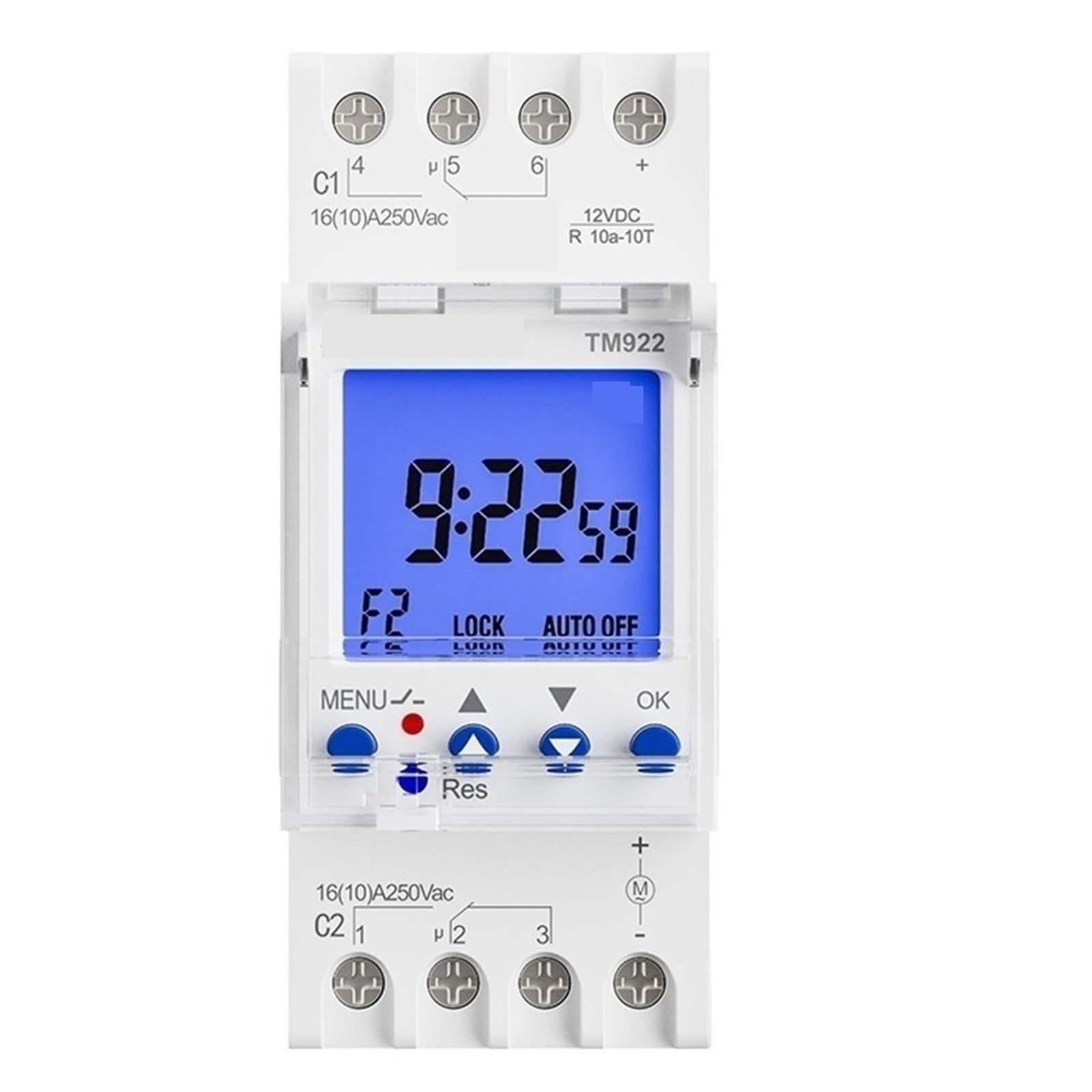 2 Channels Programmable 24Hours Clock Seconds Interval Time Switch with Two Relay Independent Outputs Digital
