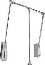 Emuca - Coat rack for wardrobe Hang on the wall, hanging rail, adjustable width 600-830 mm, shiny chrome, steel and technoplastic, 1 un