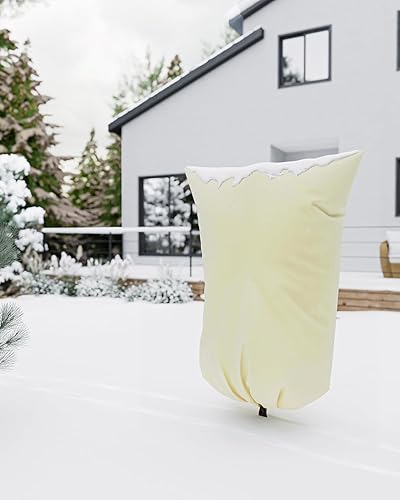 Miniatura 6 de Protección mejorada contra la congelación de la cubierta vegetal, 3 paquetes de 31 x 23 pulgadas, 3 ozyd, mantas de tela gruesa para árboles, bolsa