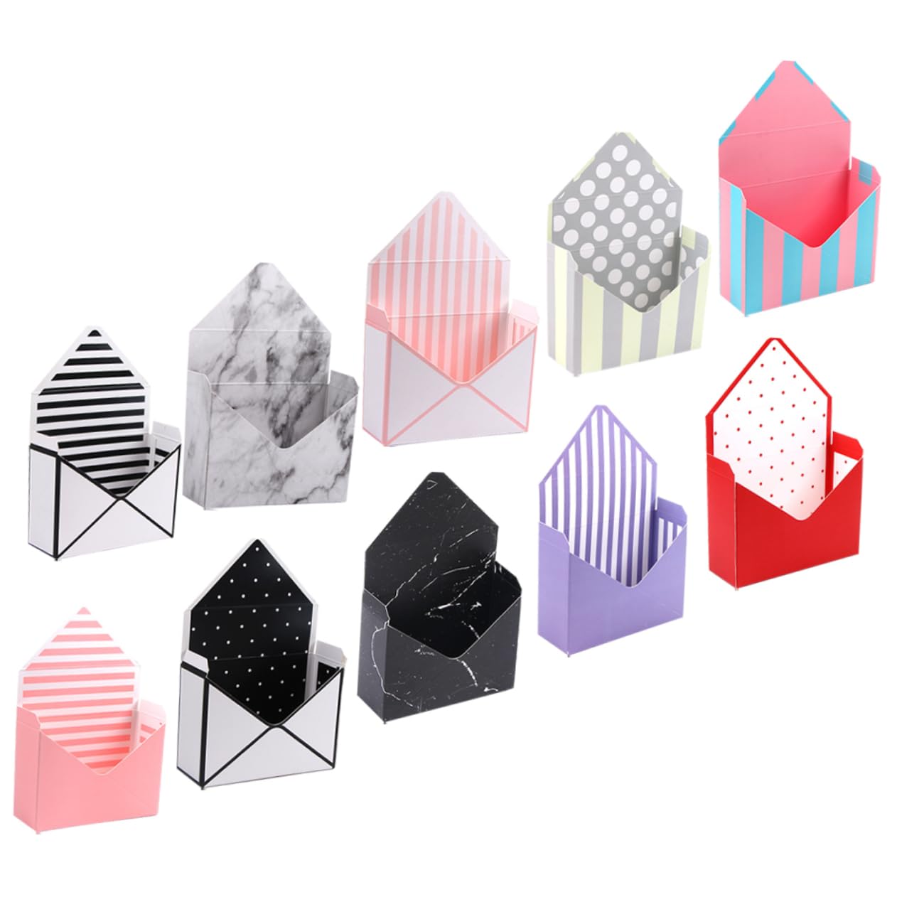 Hoement 10pcs Boxes Flower Box Candy Container Candy Bouquet Cloche Glass Dome Flower Wrapping Material Florist Bouquet Envelope Boxes Envelope Shape Case Gift Boxes Trend Display Paper