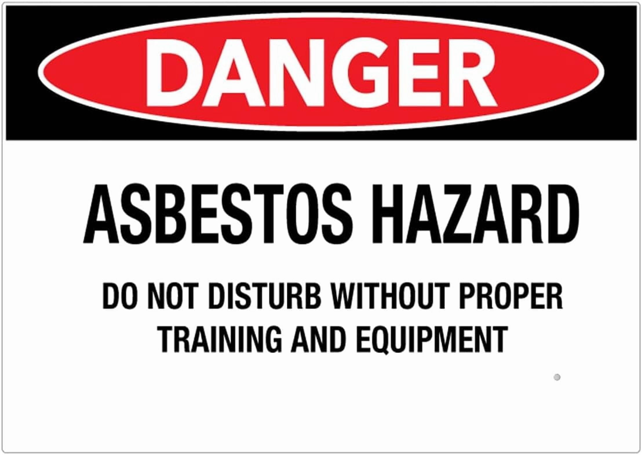 (2-Pack) Metal Tin Sign Danger Asbestos Hazard Do Not Disturb Sign Warning Sign Home Kitchen Farm Garden Garage Wall Decor 12X8 Inch
