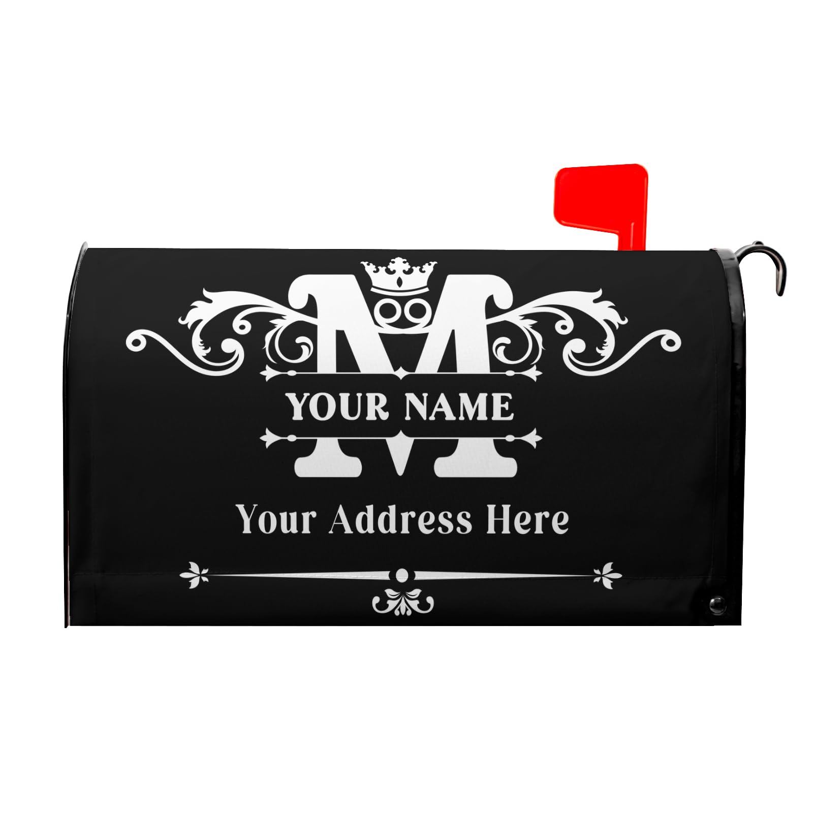 Kawani Personalized Custom Mailbox Covers Magnetic Standard Size 18x21 Inch Custom Monogram Family Name Mailbox Wraps Customized Address Numbers Post Letter Box Cover for Home Gadern Decor
