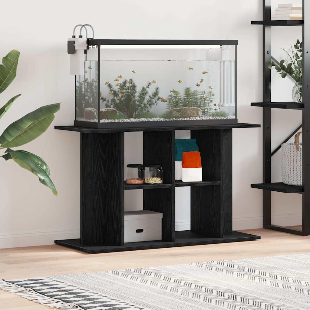 vidaXL Support d'aquarium Chêne Noir 100x40x60 cm Bois d'ingénierie