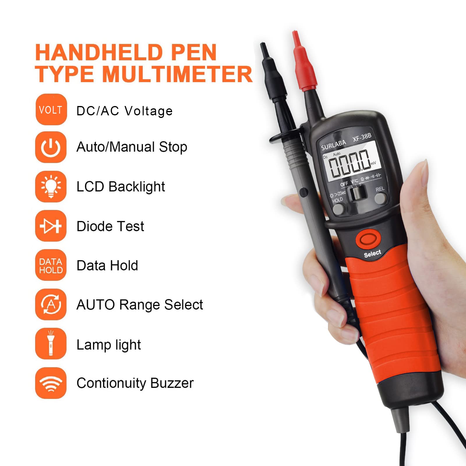 Tester Di Tensione Penna GR-38A - Multimetro Digitale 12-690V AC/DC Con Tester Continuità E Sequenza Fase - Foto 8