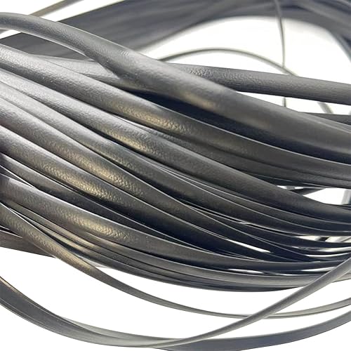 Queenbox Ratán sintético plano de 0.3 pulgadas x 196.9 pies, material de reparación de silla de mimbre de plástico sólido para muebles de mesa de