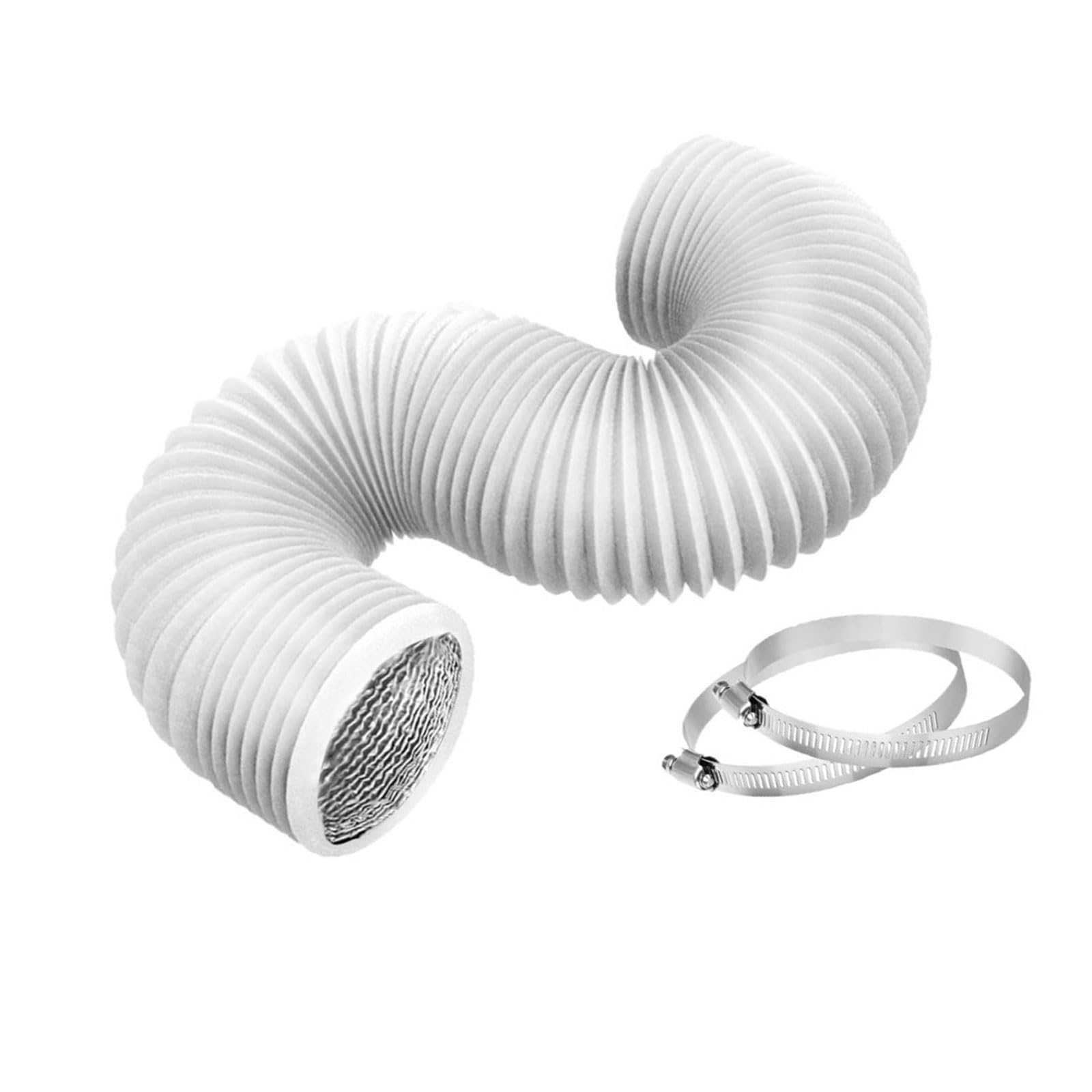 Buxuaaaa Duct Hoses Dryer Vent Hoses with 2 Clamps PVC and Aluminum Flexible Duct for Heating Cooling Ventilation and Exhaust PVC Air