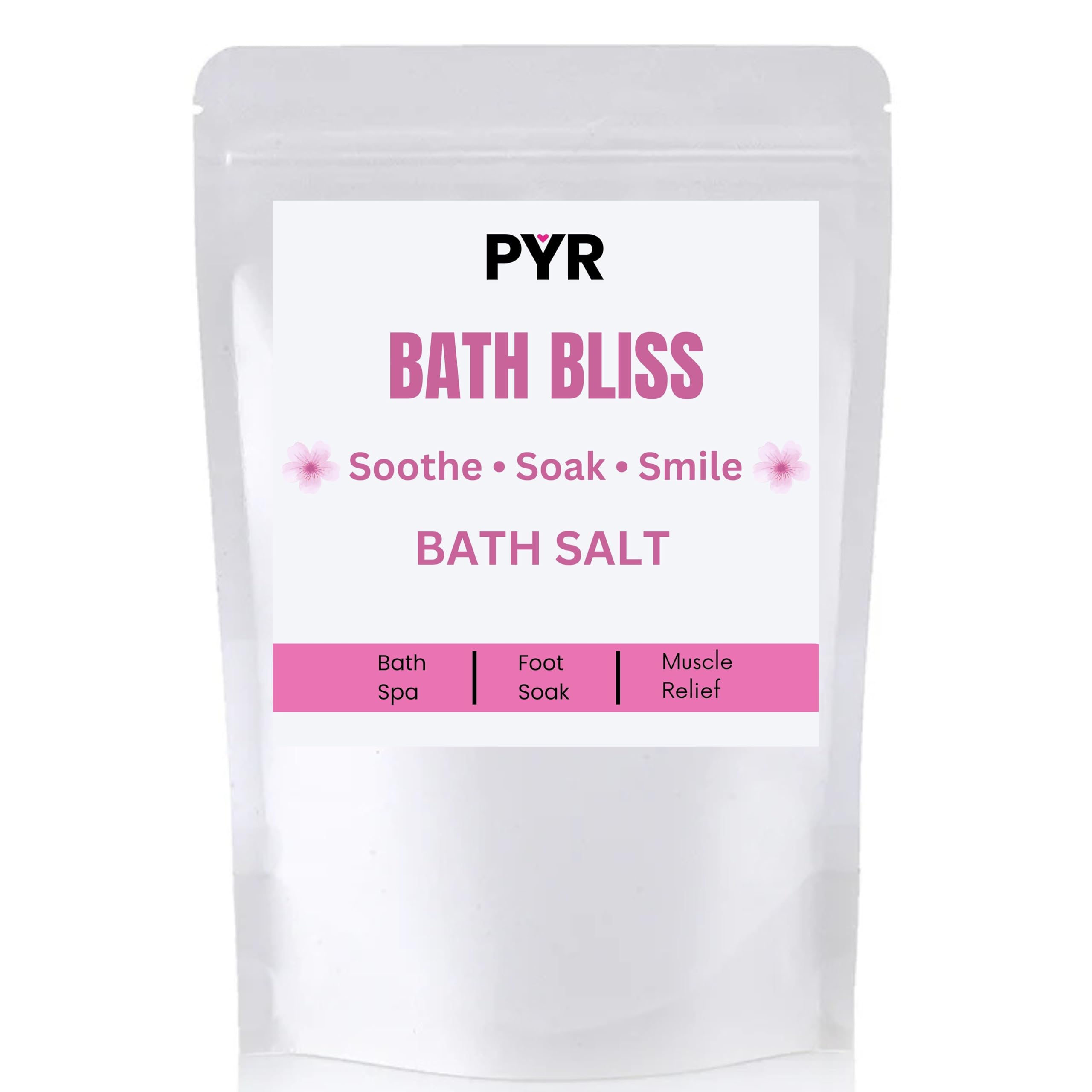 PYR Bath Bliss Salt | Luxurious Aromatherapy | Soothes & Nourishes | 250gm Epsom & Pink Salt Blend | Hydrating Glycerin | Pure Essential Oils | 250gm Pack of 1-image-45