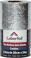 Fita Manta Asfáltica Adesiva Multiuso Metalizada 20cmx10m Auto Colante Vedação para Telhados Calhas Rufos Alta Resistência e Durabilidade Vazamentos Vedação Refletiva Aluminizada