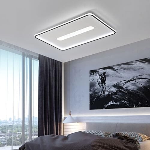 Miniatura 4 de Cbhfmljd Lámpara de techo LED cuadrada regulable con control remoto montaje empotrado lámpara de techo para el hogar 3500k-6000k para dormitorio