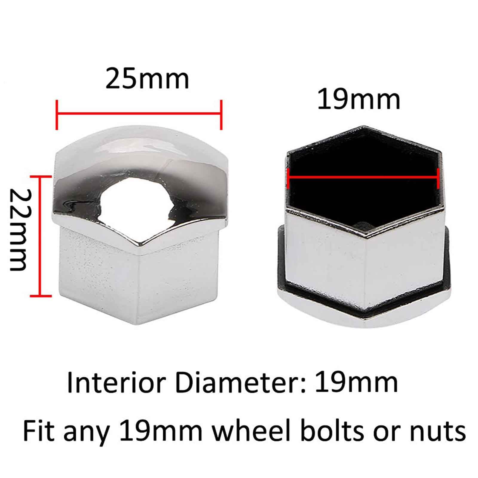 20 Cache-écrous Pour Nissan Juke 2019-2024 – Noir – 19mm – Avec Outil De Retrait