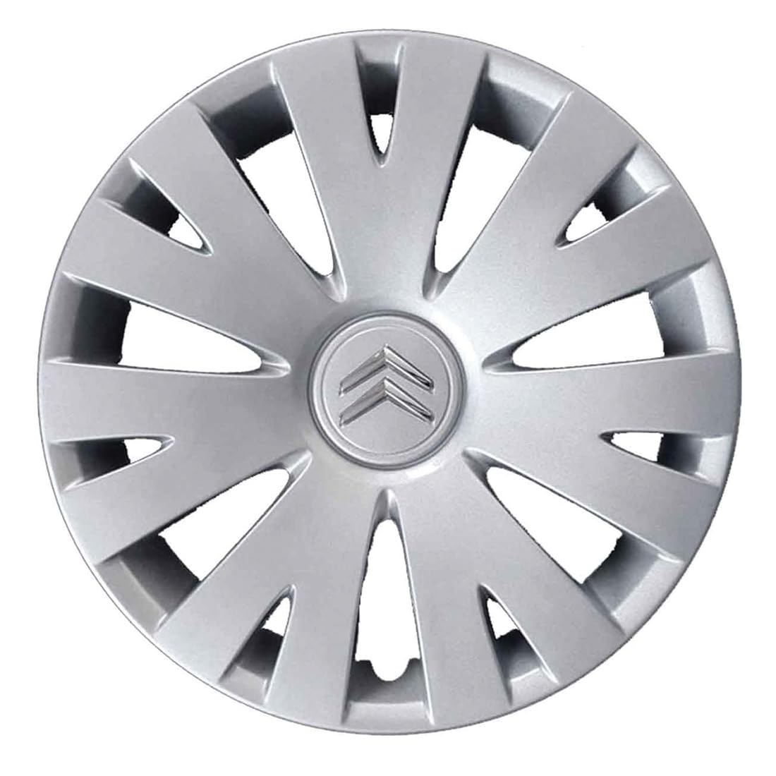 Kit di 4 copricerchi adattabili - per CITROEN C4 Picasso / C1 / C2 / C3 / C4 / C5 / C8 / Nemo/Berlingo/Xsara Picasso - diametro 15" - con logo cromato - non originali