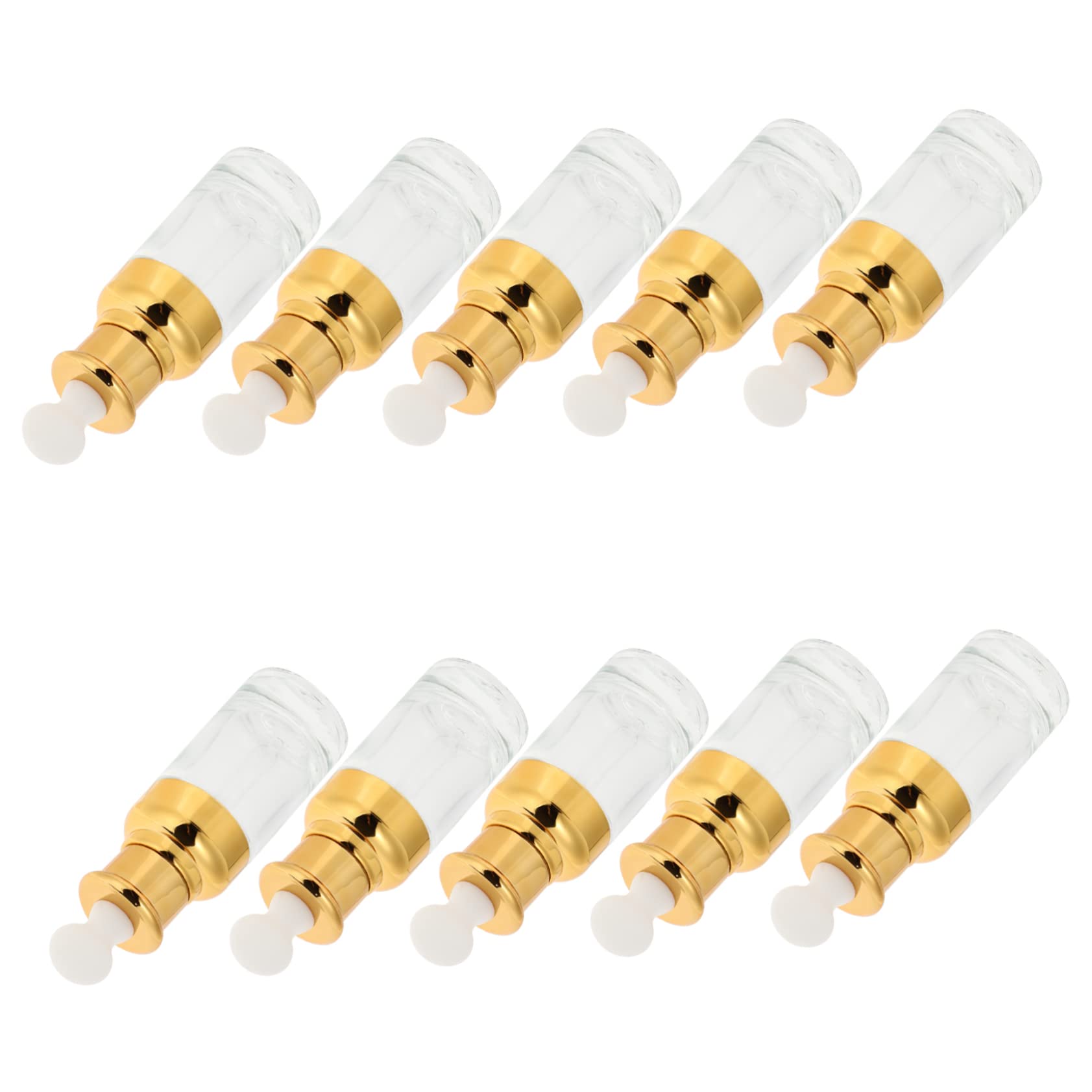 10 Stück 50ml Gold Glas Tropfflaschen für Ätherische Öle | Auslaufsicher für Reisen, Praktische Nachfüllbehälter, Leer und Wiederbefüllbar