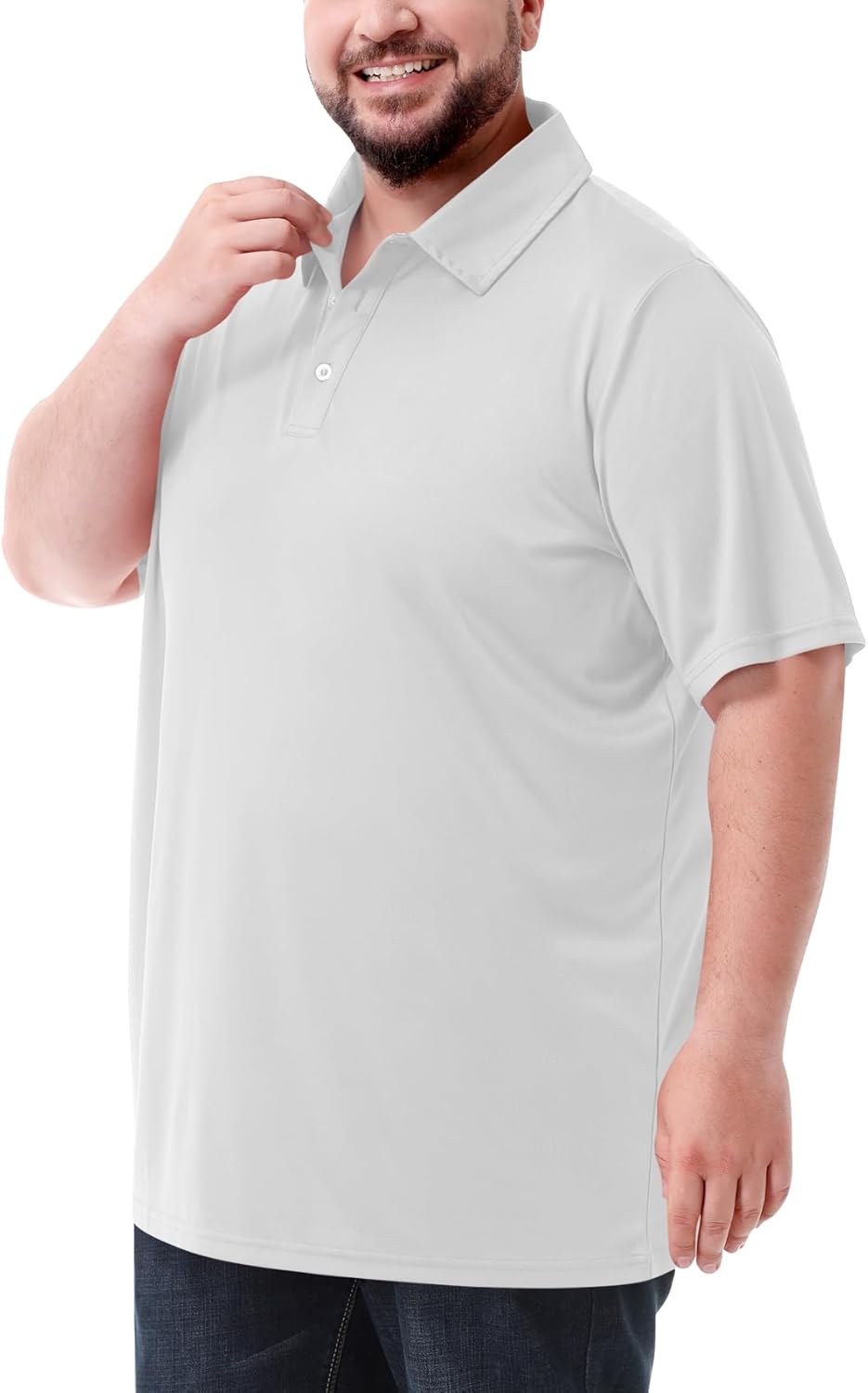 Idtswch Men's Big and Tall Polo Shirts UPF 50+ Casual Work Quick Dry Short Sleeve Collared Golf Shirt(XL-8XL) - Image 2