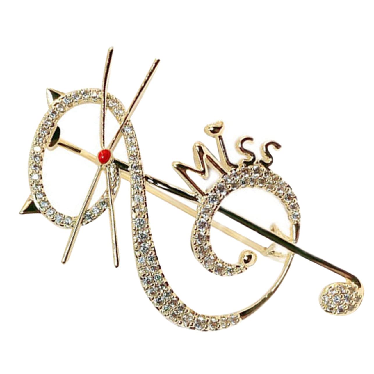 FRCOLOR Musiknotenbrosche Zirkon-Brosche-Abzeichen Musiknote Brustnadel Frauen Broschen bezaubernde Zirkonbrosche Damen Brosche Anstecknadel mit Musiknoten Kupfer Golden